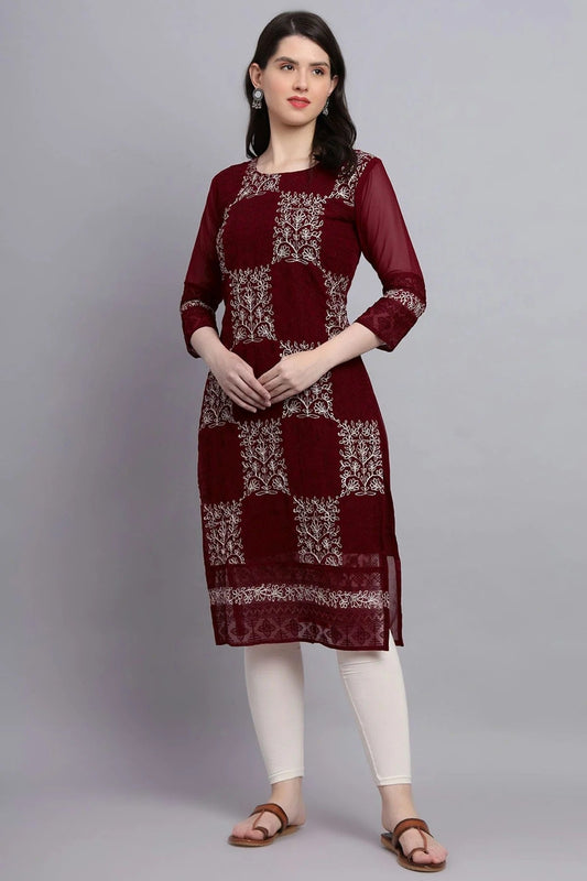 Maroon Colour Georgette Kurti KR1111165