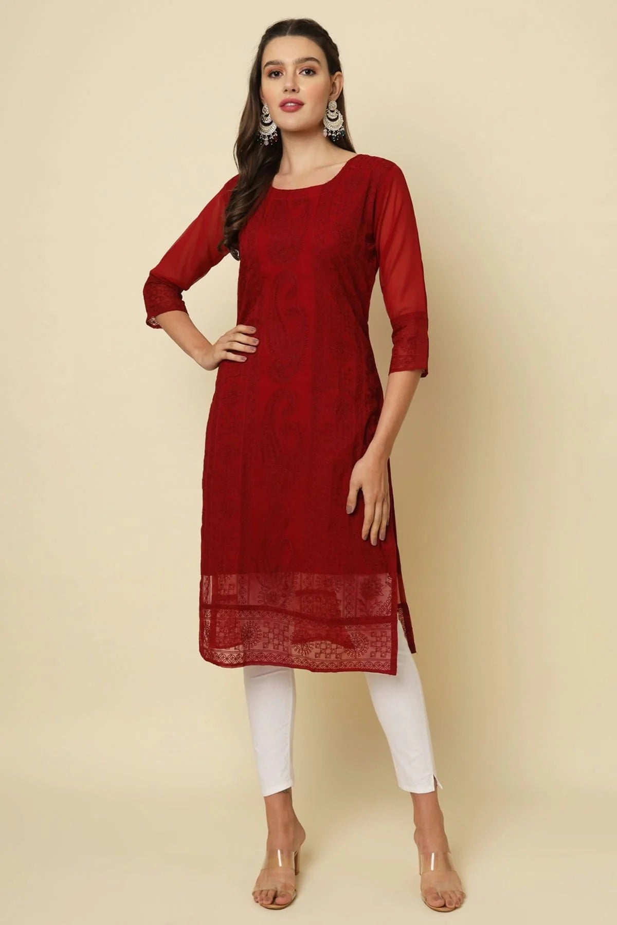 Maroon Colour Georgette Kurti KR1111199