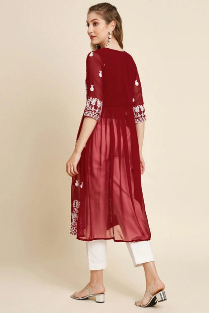 Maroon Colour Georgette Kurti KR1111259 A