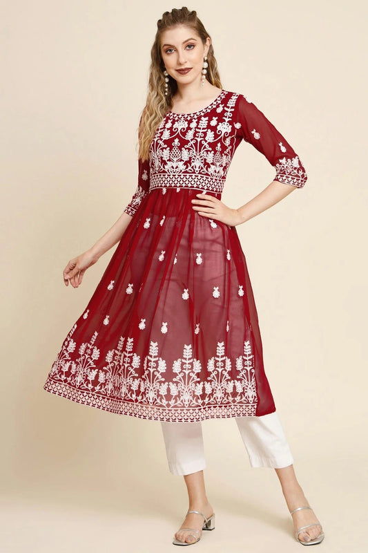 Maroon Colour Georgette Kurti KR1111259