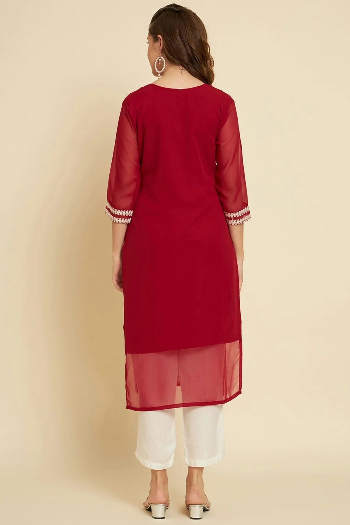 Maroon Colour Georgette Kurti KR1111264 A