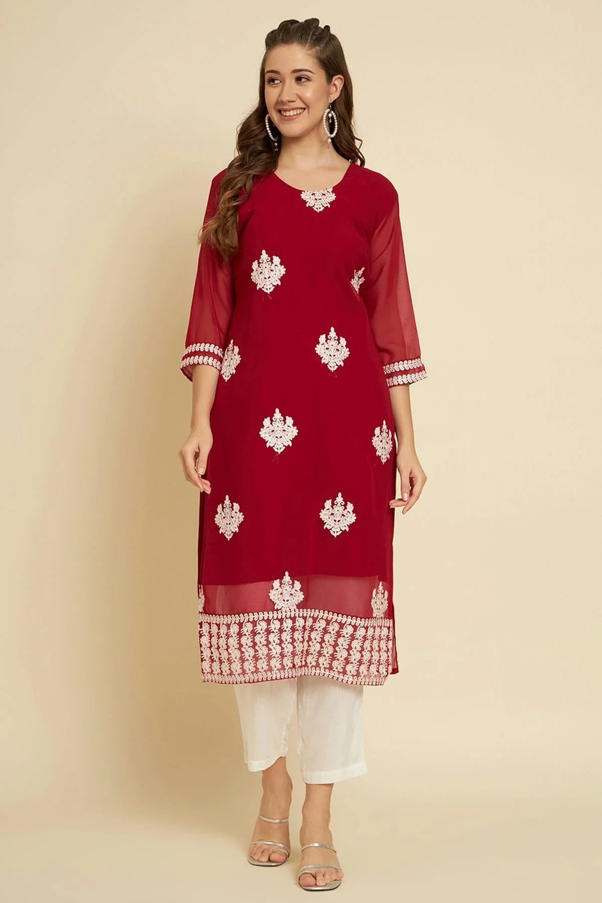 Maroon Colour Georgette Kurti KR1111264