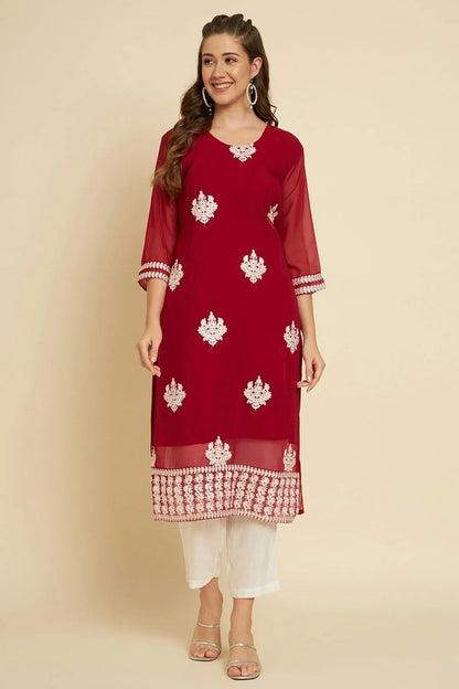 Maroon Colour Georgette Kurti KR1111264