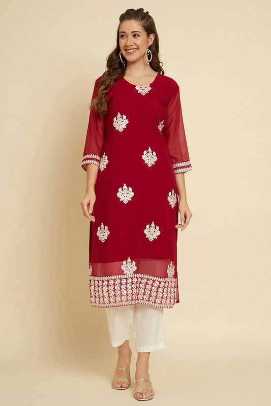 Maroon Colour Georgette Kurti KR1111264