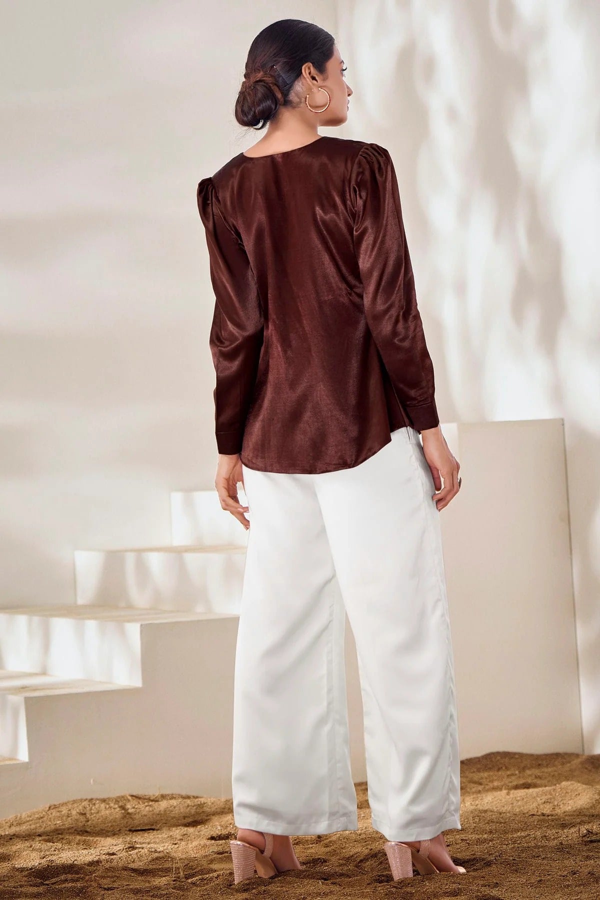 Maroon Colour Hand Work Pure Gaji Silk Top TP1080908 A