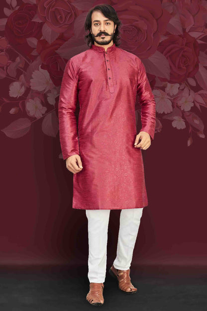 Maroon Colour Kurta Pajama In Art Silk KP1210015