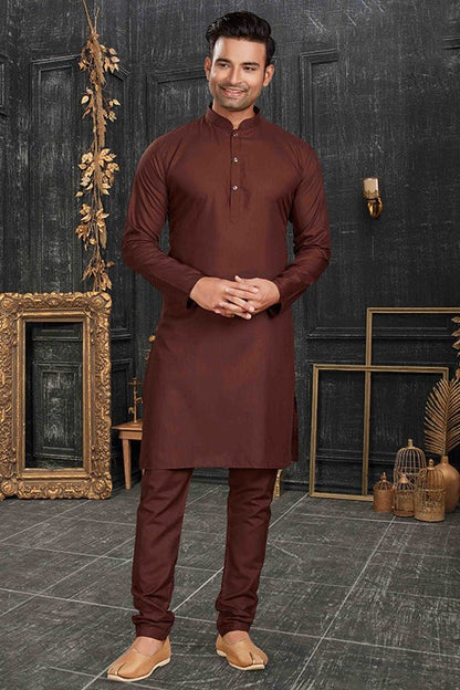 Maroon Colour Kurta Pajama In Cotton KP1210168