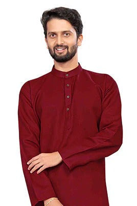 Maroon Colour Kurta Pajama In Cotton KP1210206 A