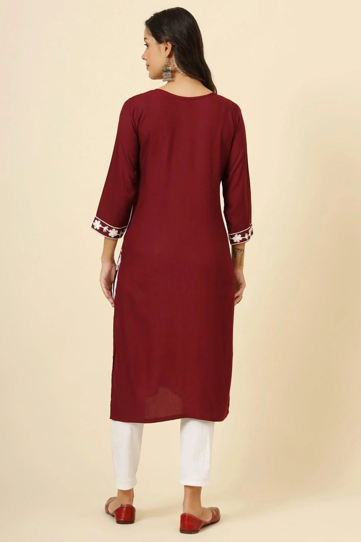 Maroon Colour Liva Rayon Kurti KR1111254 A