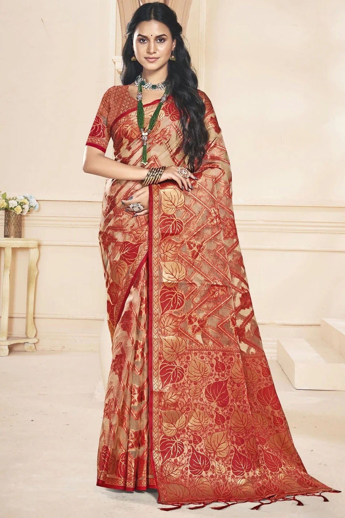 Maroon Colour Organza Traditional Saree SD1102610