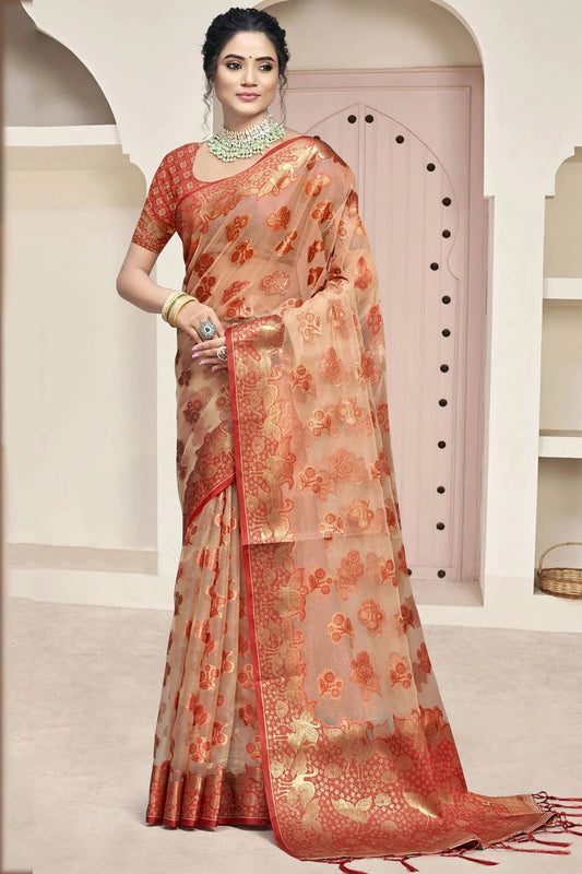 Maroon Colour Organza Traditional Saree SD1102621