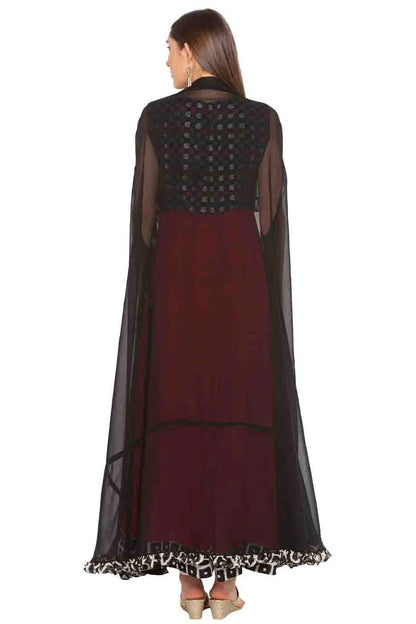 Maroon Colour Plus Size Georgette Embroidery Anarkali Suit BW1070232 A