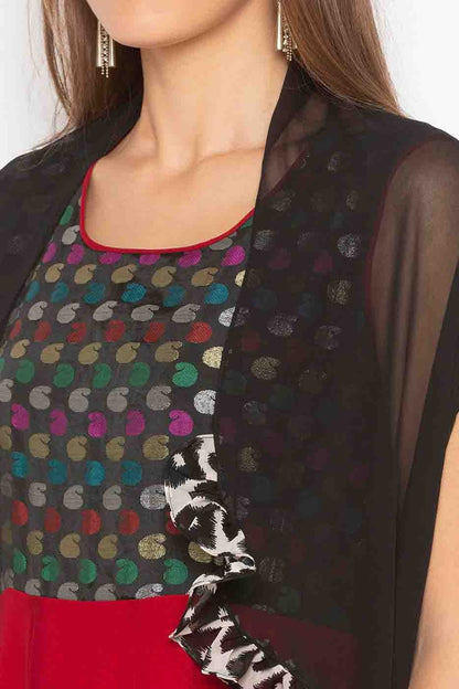 Maroon Colour Plus Size Georgette Embroidery Anarkali Suit BW1070232 B