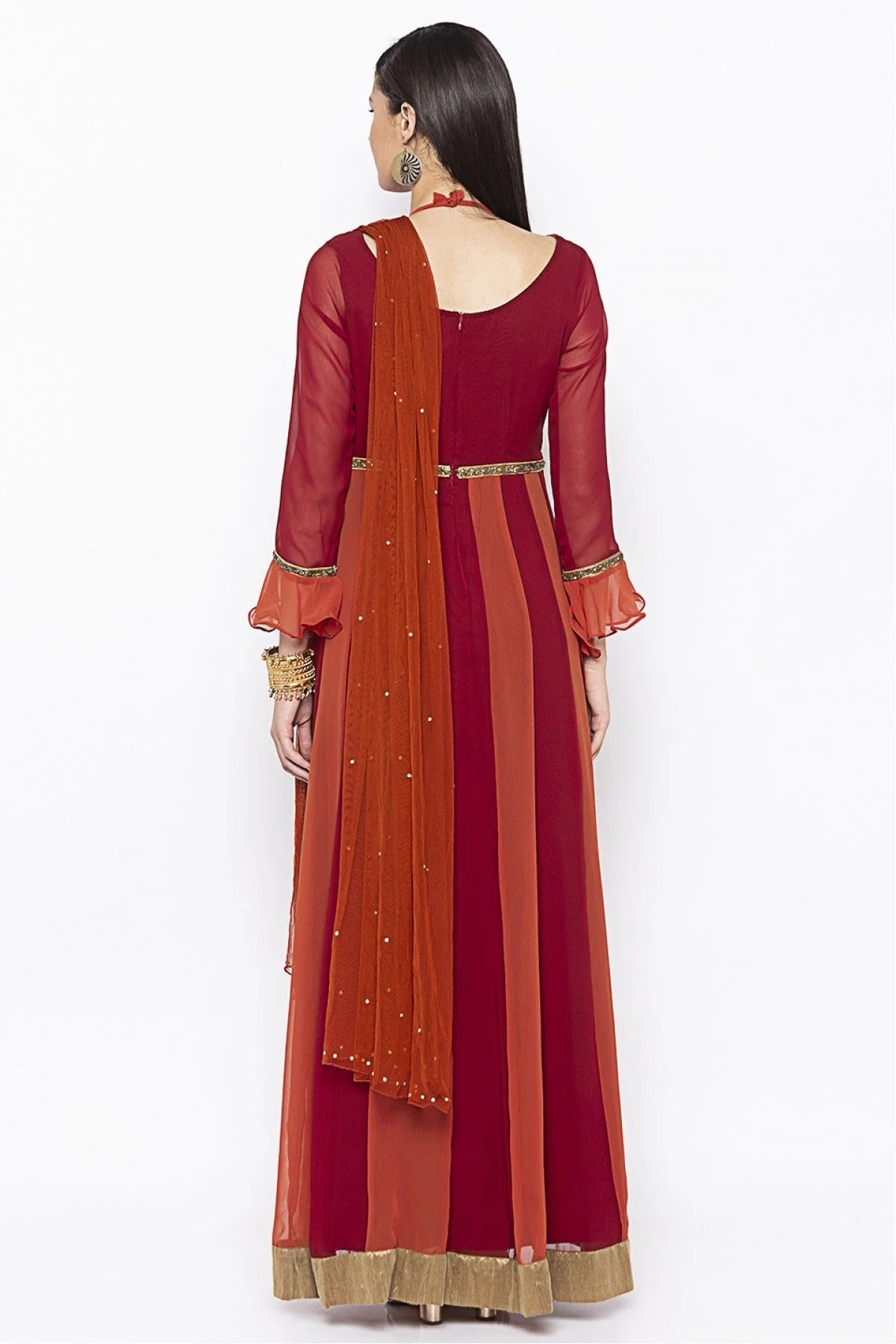Maroon Colour Plus Size Georgette Embroidery Anarkali Suit BW1070316 A