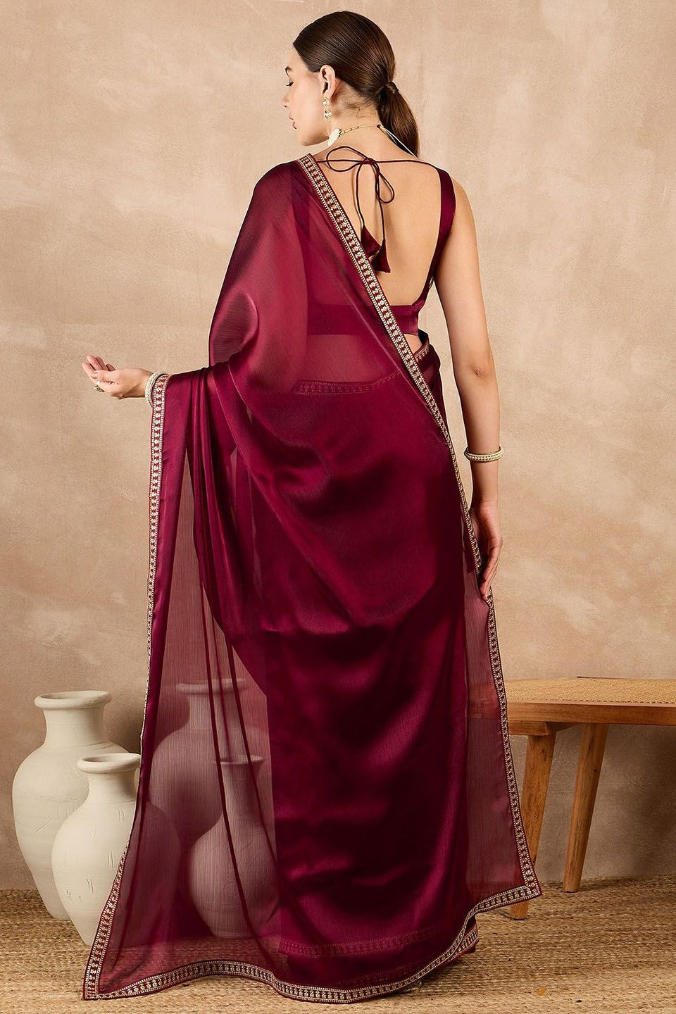 Maroon Colour Rangoli Silk Printed Saree