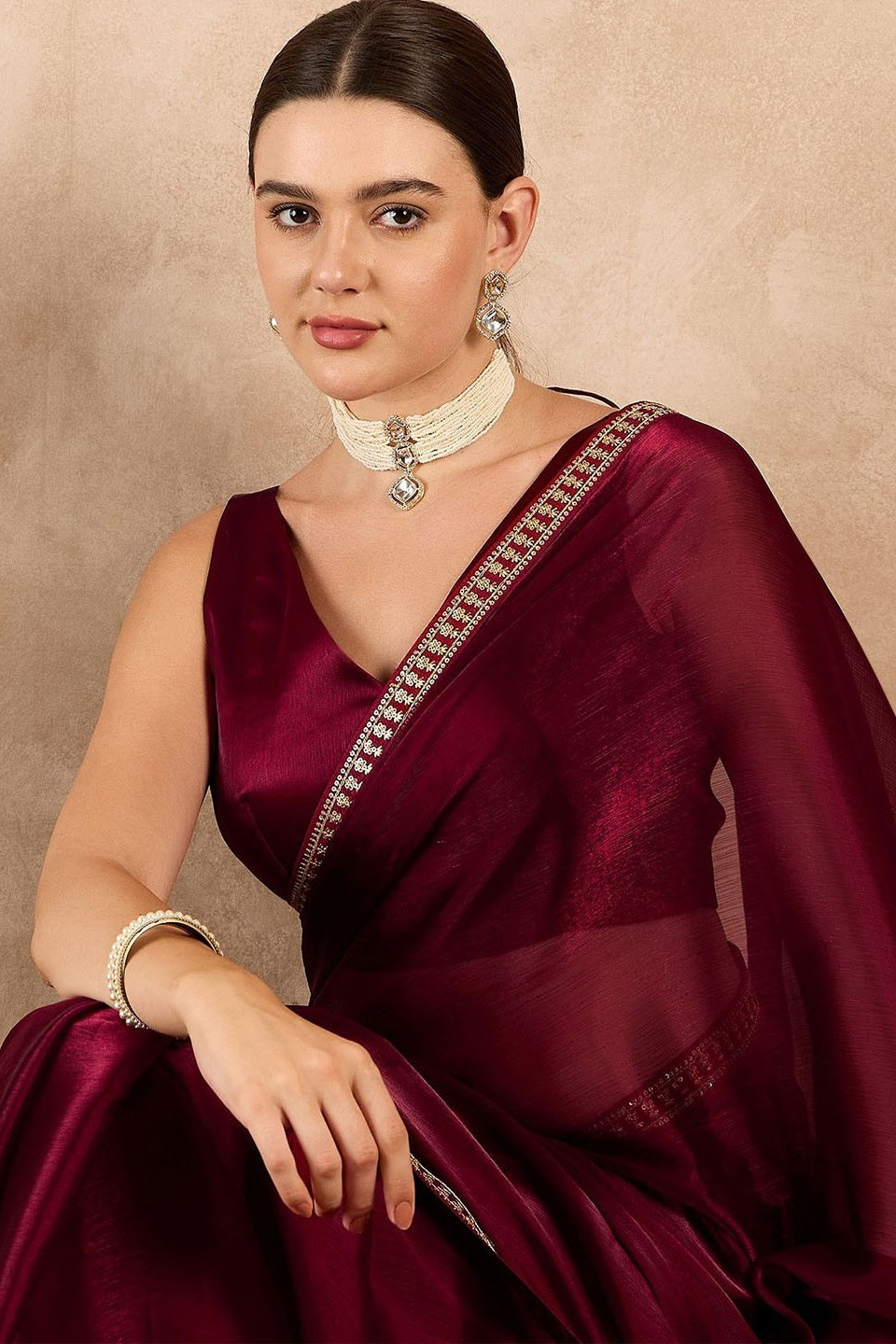 Maroon Colour Rangoli Silk Printed Saree
