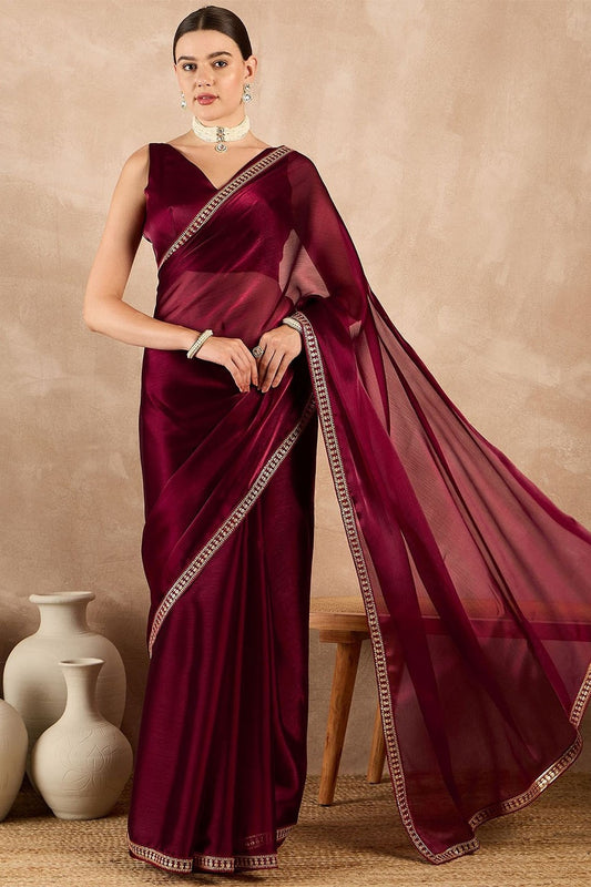 Maroon Colour Rangoli Silk Printed Saree