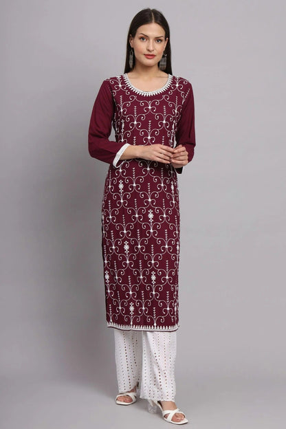 Maroon Colour Rayon Kurti KR1111095