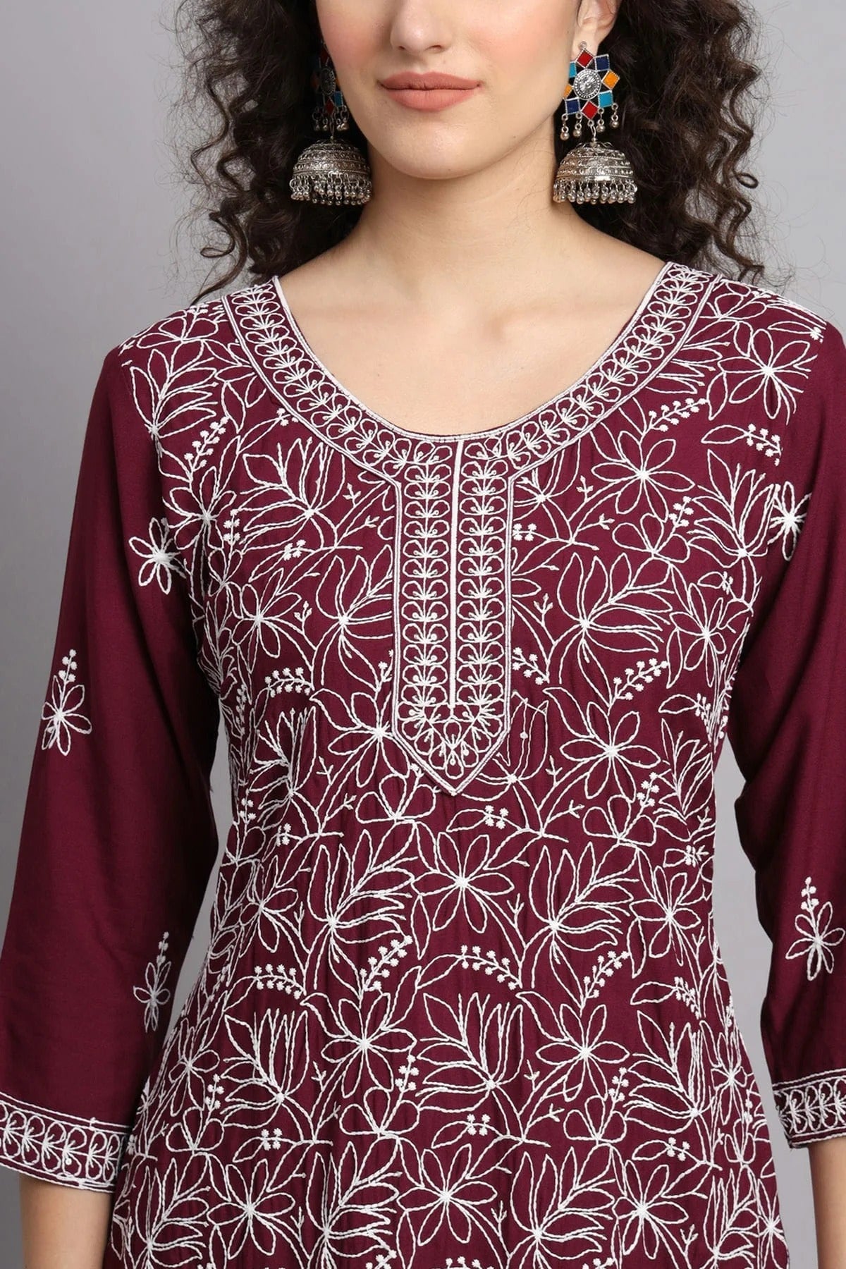 Maroon Colour Rayon Kurti KR1111097 A