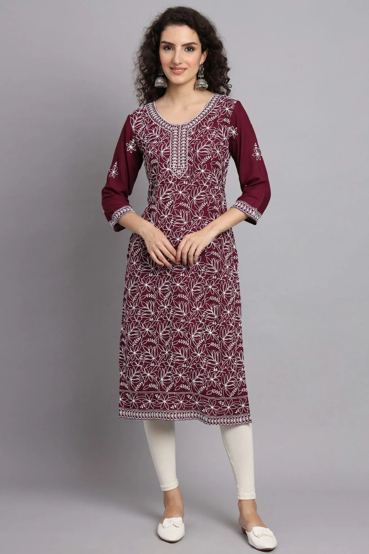 Maroon Colour Rayon Kurti KR1111097