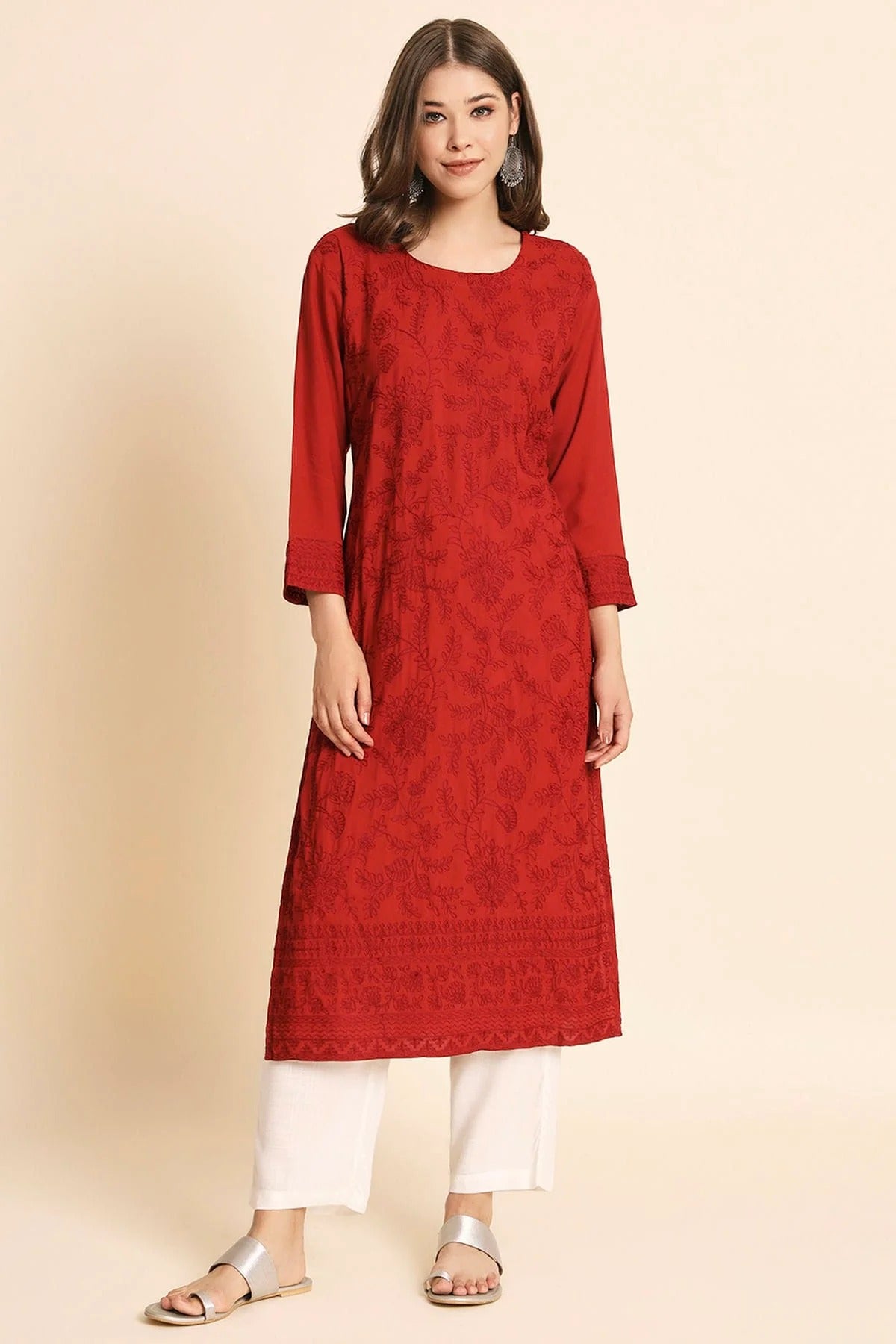 Maroon Colour Rayon Kurti KR1111105