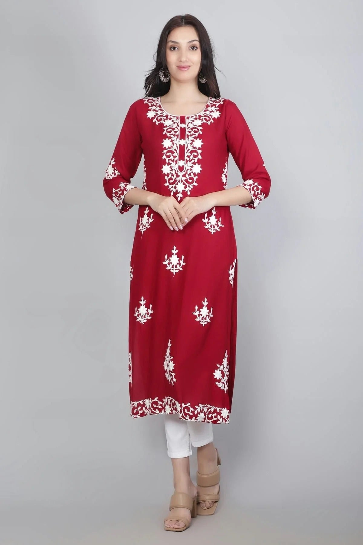 Maroon Colour Rayon Kurti KR1111120