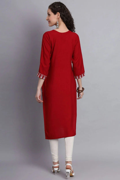 Maroon Colour Rayon Kurti KR1111142 A