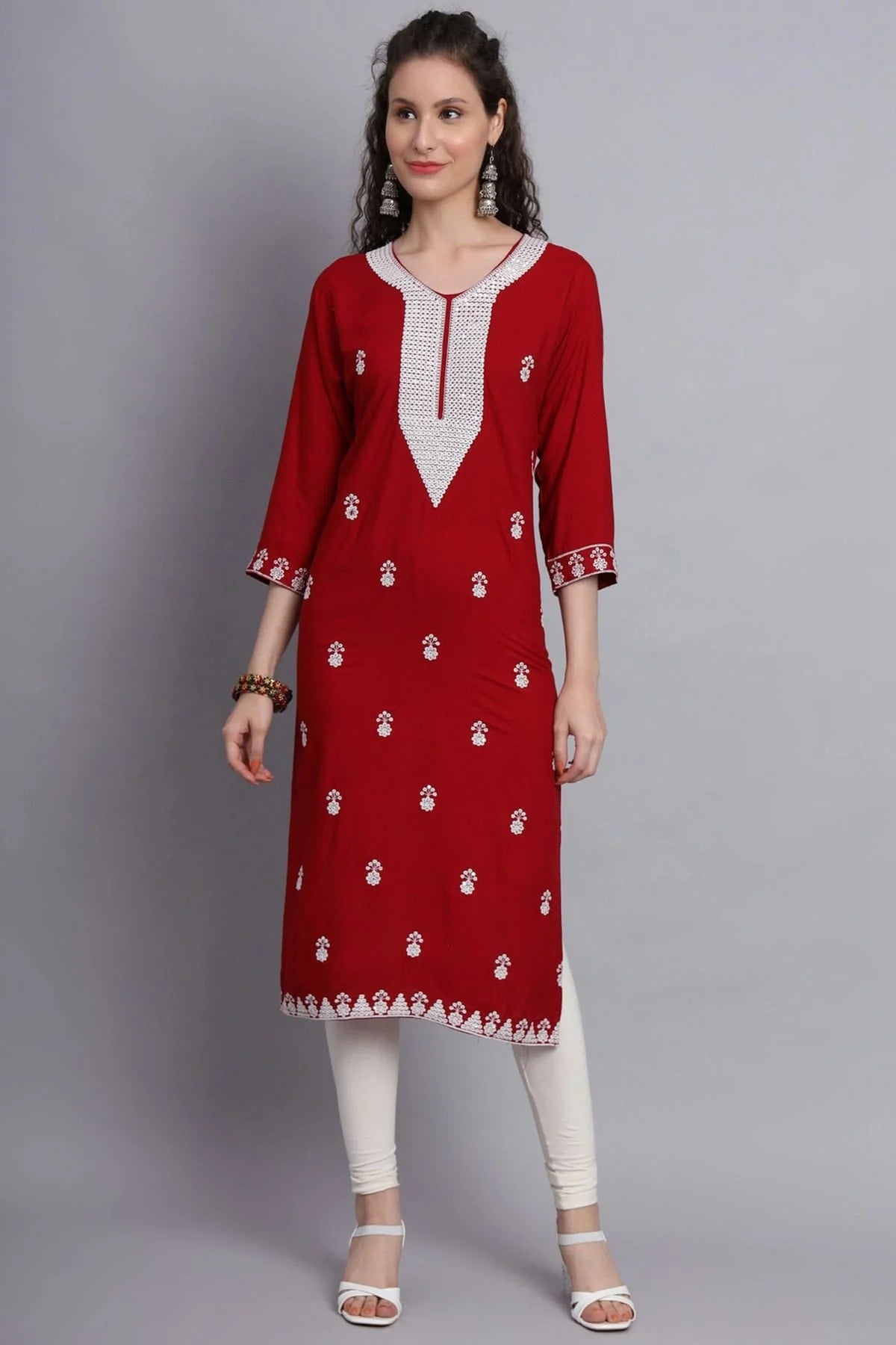 Maroon Colour Rayon Kurti KR1111142
