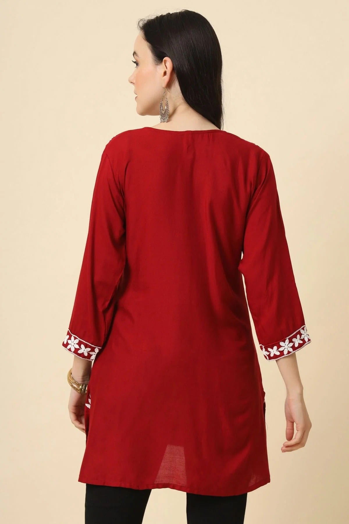 Maroon Colour Rayon Readymade Top TP1110832 A
