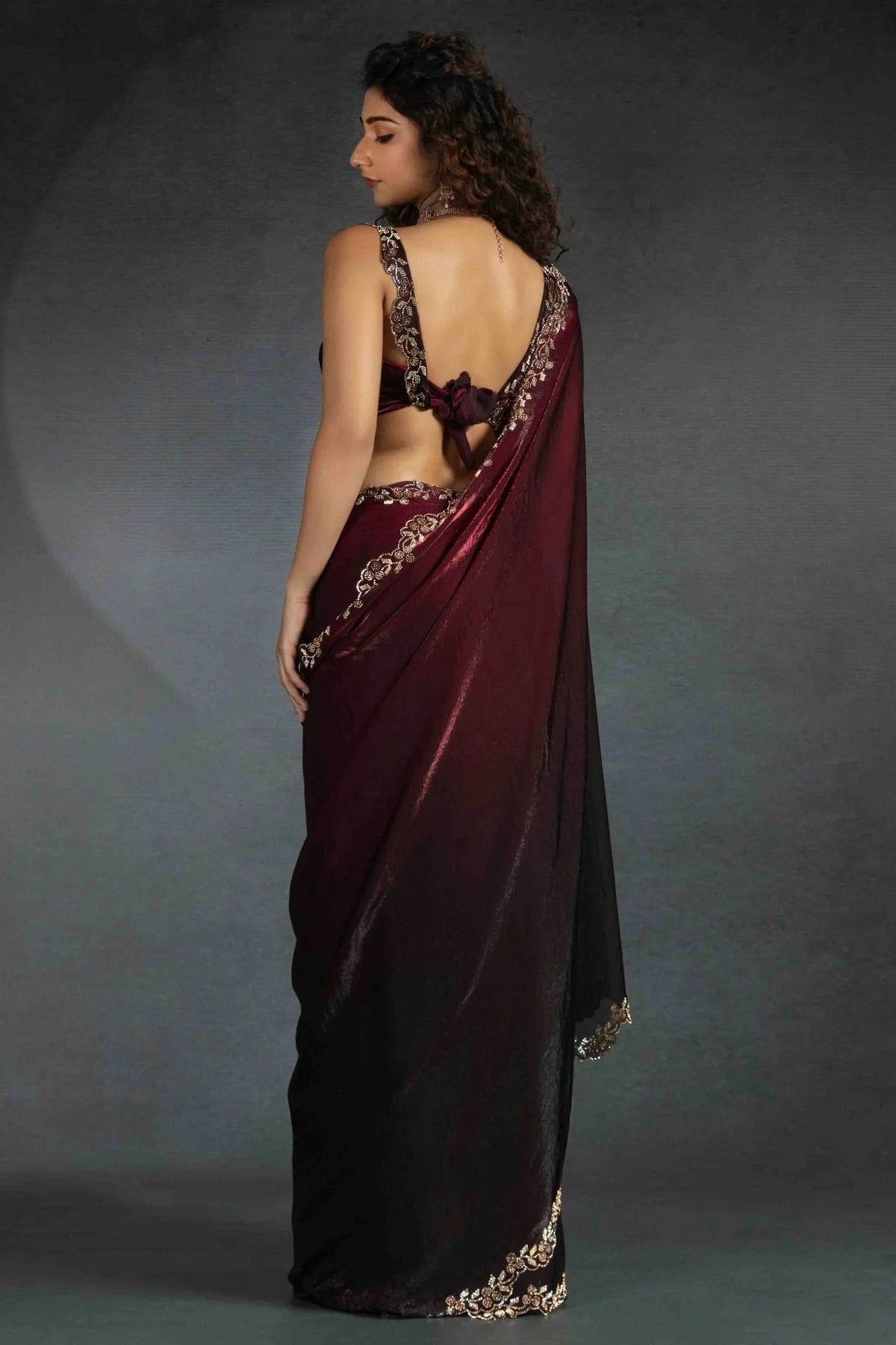 Maroon Colour Satin Silk Designer Saree SD1122001 B
