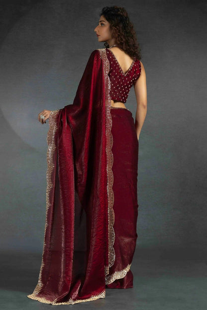 Maroon Colour Satin Silk Designer Saree SD1122006 A