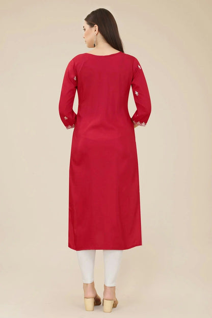 Maroon Colour Shiny Silk Kurti KR1111002 A