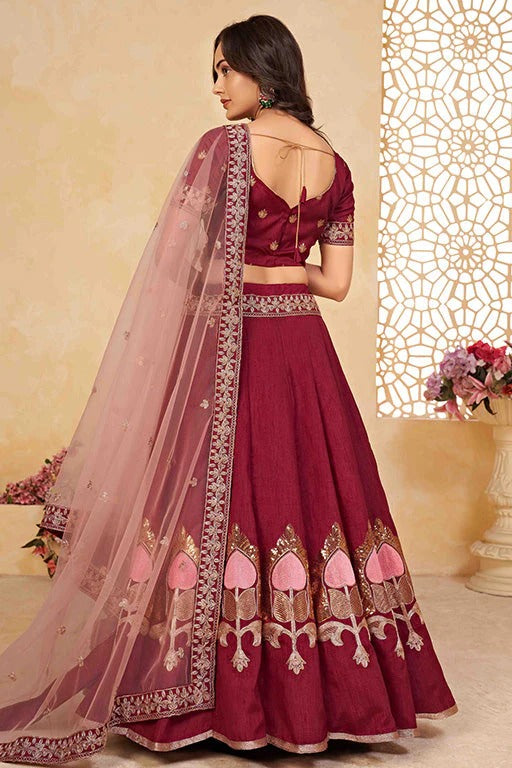 Maroon Colour Silk Designer Lehenga Choli LC1240014 A