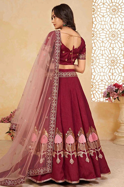 Maroon Colour Silk Designer Lehenga Choli LC1240014 A