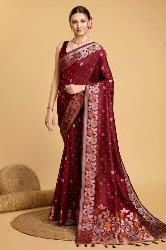 Maroon Colour Silk Saree SD1110027