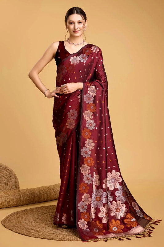 Maroon Colour Silk Saree SD1110074