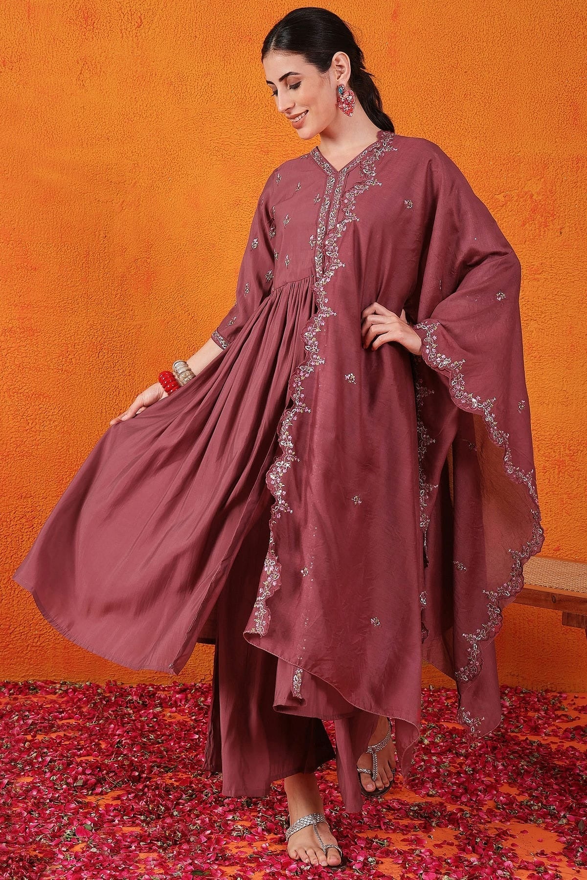 Maroon Colour Silk Stitched Salwar Suit SS1111406
