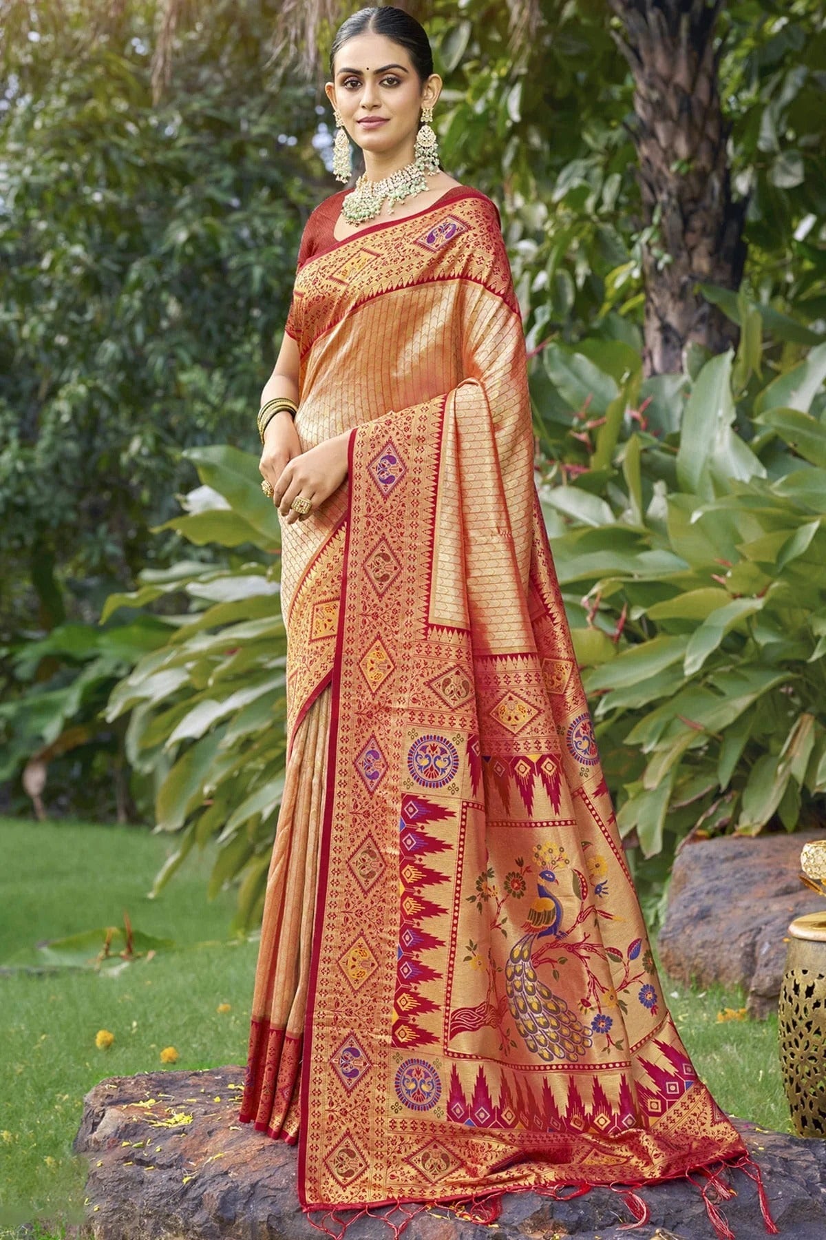 Maroon Colour Silk Woven Work Traditional Saree SD1102833