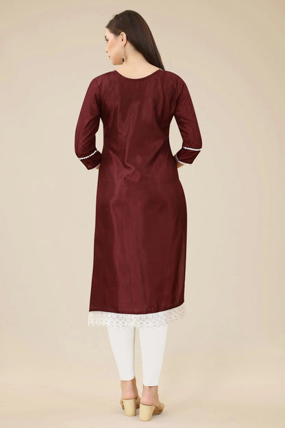 Maroon Colour Soft Silk Kurti KR1111019 A