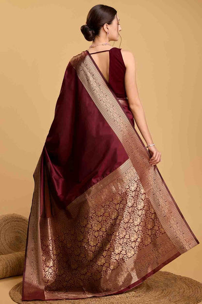 Maroon Colour Soft Silk Traditional Saree SD1112825 A