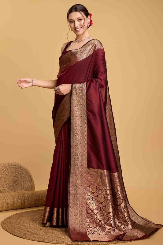Maroon Colour Soft Silk Traditional Saree SD1112825