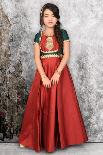 Maroon Colour Taffeta Lace Work Kurti GW1070038