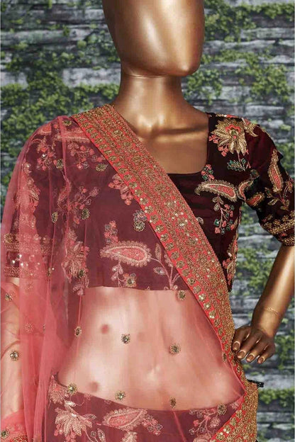Maroon Colour Taffeta Silk Lehenga Choli LC1010025 B