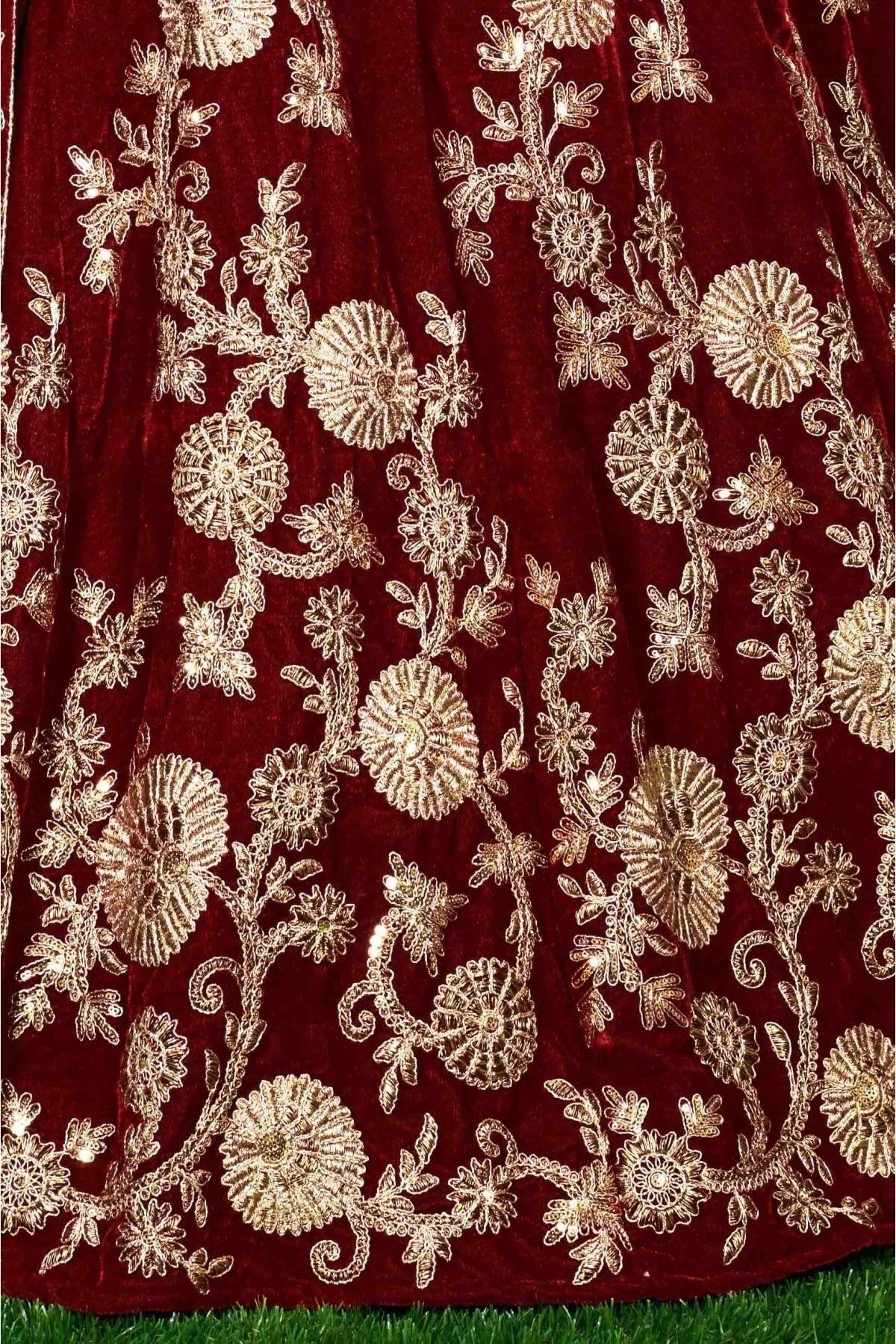 Maroon Colour Velvet and Silk Lehenga Choli LC1010040 D