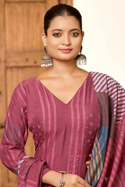 Maroon Colour Viscose Silk Stitched Suit SS1112274 A