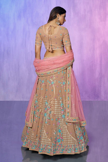 Mauve Colour Embroidery Georgette Lehenga Choli LD1080731 A