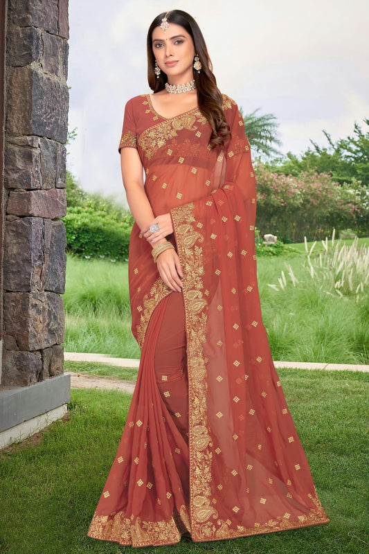 Mauve Colour Georgette Designer Saree LC1121321