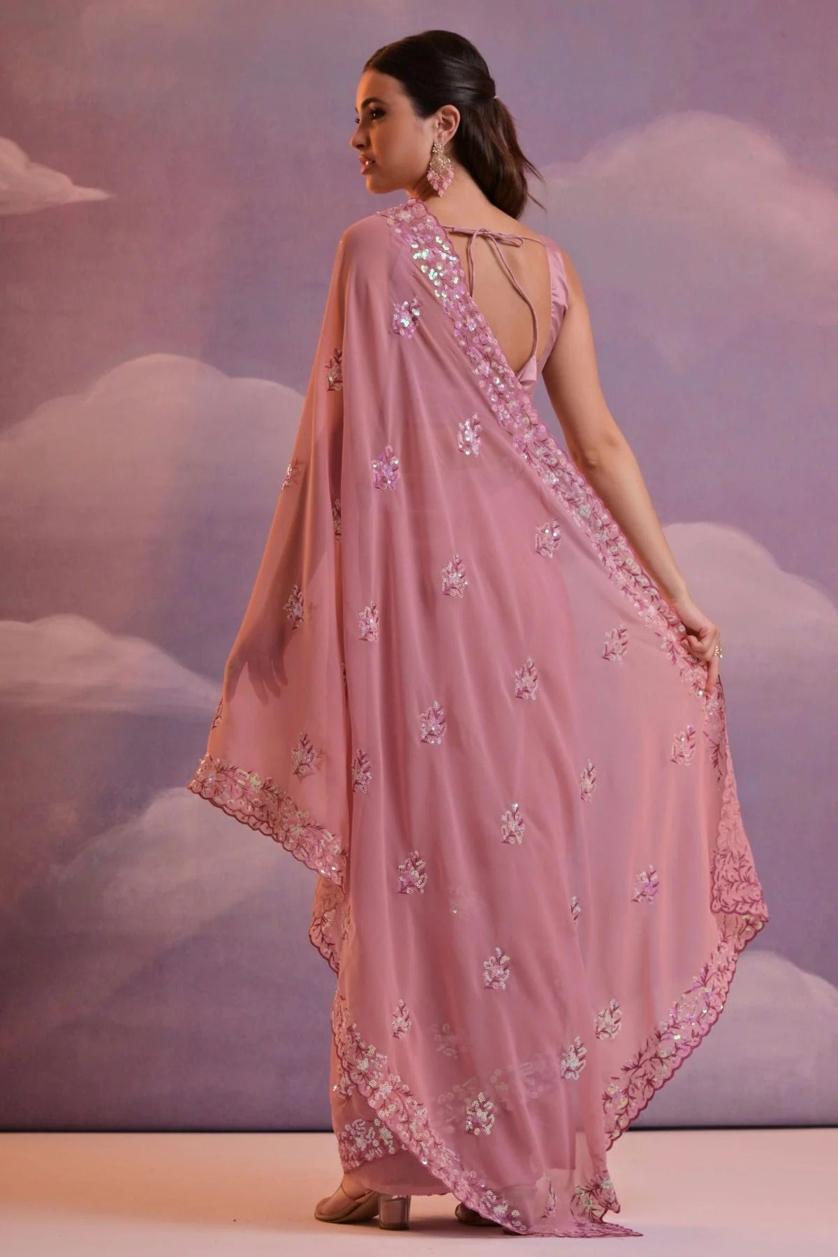 Mauve Colour Georgette Saree SD1110518 A
