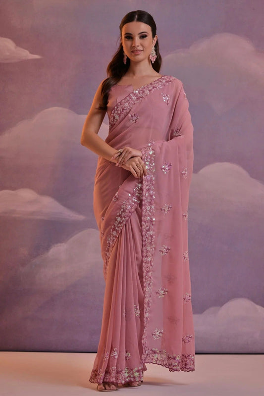 Mauve Colour Georgette Saree SD1110518