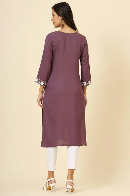 Mauve Colour Liva Rayon Kurti KR1111251 A